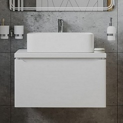 Mixline Мебель для ванной Виктория 60 L подвесная белая софт – фотография-6