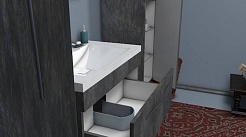 Какса-а Мебель для ванной Кристалл 120 серая – фотография-4