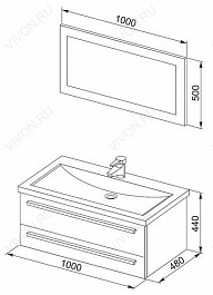 Aquanet Мебель для ванной  "Нота 100 лайт" черная (168976) – фотография-2
