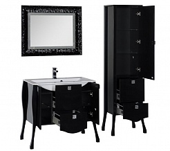 Aquanet Мебель для ванной "Мадонна 90" черная с кристаллами Swarovski (168918) – фотография-6