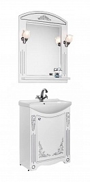 Водолей Мебель для ванной "Кармен 65" R белая/серебро – фотография-1