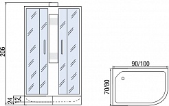 Мономах Душевая кабина 100x80 Б/К 100/80/24 МЗ L – фотография-4