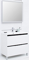 De Aqua Мебель для ванной Ариетта 90, зеркало Алюминиум