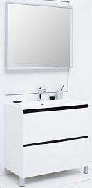 De Aqua Мебель для ванной Ариетта 90, зеркало Алюминиум – фотография-1