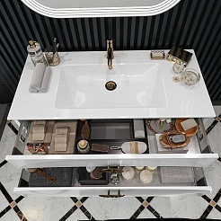 Opadiris Мебель для ванной Ибица 120 белая/золото – фотография-9