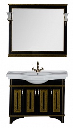 Aquanet Мебель для ванной Валенса 110 черный краколет/золото (180449) – фотография-3