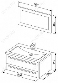 Aquanet Мебель для ванной  "Нота 90 лайт" черная (168977) – фотография-2