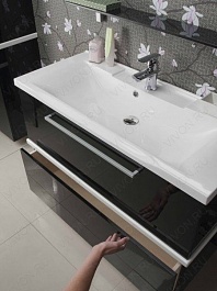 Акватон Мебель для ванной "Турин 100" с белой панелью – фотография-5