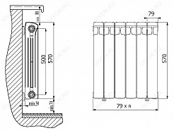 Rifar Радиатор Base 500 4 секции – фотография-2