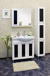 Sanflor Мебель для ванной Валлетта 80 L черное стекло – фотография-7