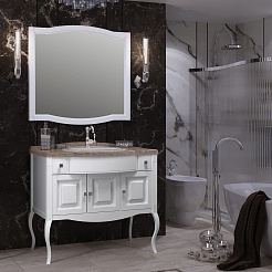 Opadiris Мебель для ванной Лаура 100 белая, мраморная столешница – фотография-2