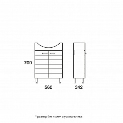 Merkana Тумба с раковиной Таис 60 белая – фотография-2