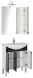Aquanet Мебель для ванной "Честер 75" черный/серебро – фотография-7
