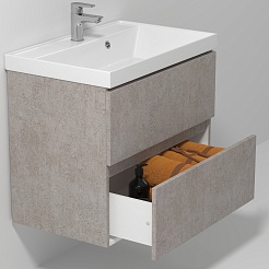 Водолей Мебель для ванной Best 70 подвесная белый камень – фотография-2