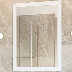 Brevita Мебель для ванной Vega 80 подвесная белая/золото – фотография-13
