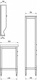 ASB-Woodline Мебель для ванной Гранда 105, белый (патина серебро), массив ясеня – фотография-11