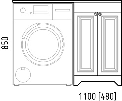 Corozo Тумба с раковиной Леон 110 R под стиральную машину белая – фотография-7