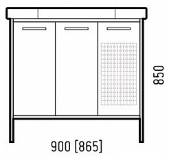 Corozo Мебель для ванной Айрон 90, серый/арт – фотография-2