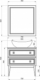 ASB-Woodline Мебель для ванной Каталина 80 grey – фотография-25