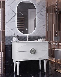Opadiris Мебель для ванной Ибица 90 с овальным зеркалом белая/хром – фотография-1