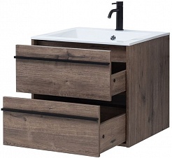Aquanet Мебель для ванной Lino 60 подвесная дуб веллингтон – фотография-7