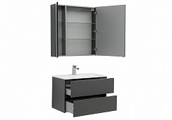 Aquanet Мебель для ванной Алвита 80 серый антрацит – фотография-2