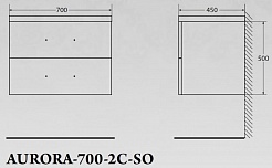 BelBagno Тумба с раковиной AURORA 700 Pietra Grigio – фотография-5