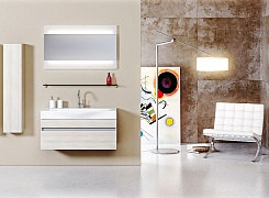 Aqwella Мебель для ванной Бергамо 100 подвесная акация – фотография-3