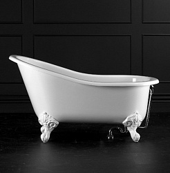 Фэма Чугунная ванна "Gracia", ножки белые, покрытие RAL, металлик – фотография-2