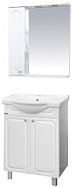 Misty Мебель для ванной Александра 55 L прямая, белый металлик – фотография-1