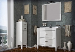 ASB-Woodline Зеркало для ванной Римини 80 патина, серебро, массив ясеня – фотография-3
