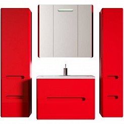 Водолей Мебель для ванной "Флорена 80" подвесная красная – фотография-6