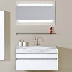 Aqwella Мебель для ванной Бергамо 100 подвесная белая – фотография-3