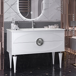 Opadiris Мебель для ванной Ибица 120 с овальным зеркалом белая/хром – фотография-4