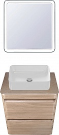 Style Line Мебель для ванной подвесная Атлантика 60, ясень перламутр, столешница MI01 – фотография-1