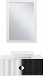 Brevita Мебель для ванной Richard 105 подвесная белая матовая/черная матовая – фотография-1
