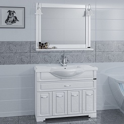 СанТа Мебель для ванной Монарх 105 на цоколе – фотография-5