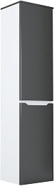 Mixline Шкаф пенал Виктория 36 подвесной белый/графит софт – фотография-1