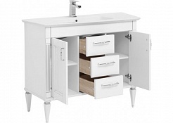 Aquanet Комплект мебели Селена 105 (3 ящика, 2 дверцы), белая/патина серебро – фотография-6