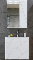 Бриклаер Мебель для ванной Кристалл 60 с зеркалом со шкафчиком белая