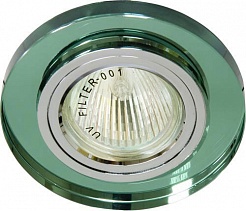 Feron Встраиваемый светильник Декоративное стекло 8060-2 зеленый, хром – фотография-1