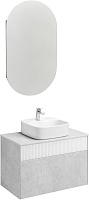 Акватон Мебель для ванной Марбл 80 Одри Soft подвесная слэйт/белая матовая