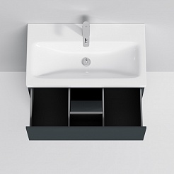 Am.Pm Мебель для ванной Gem 75 графит матовый, напольная, с 2 ящиками – фотография-4