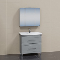 СанТа Мебель для ванной Венера 80 дуб серый – фотография-2