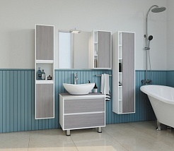 Mixline Мебель для ванной Аврора 60 со столешницей, серый камень – фотография-3