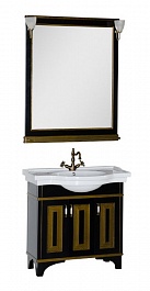 Aquanet Мебель для ванной Валенса 90 черный краколет/золото (180242) – фотография-1