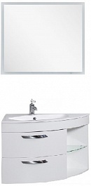De Aqua Мебель для ванной Трио Люкс 90 L, зеркало Сити – фотография-1