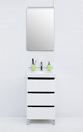 De Aqua Мебель для ванной Ариетта 50, зеркало-шкаф Алюминиум – фотография-2