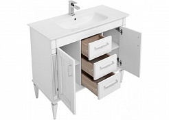 Aquanet Комплект мебели Селена 105 (3 ящика, 2 дверцы), белая/патина серебро – фотография-8