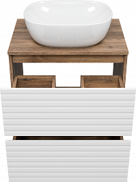 Brevita Мебель для ванной Dakota 60 дуб галифакс олово/белая – фотография-4